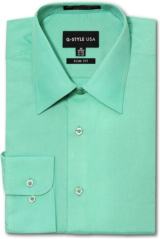 G-Style USA Men's Slim Fit Long Sleeve Dress Shirt in Kuwait