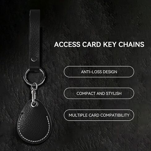 Temvue Access Card Holder RFID Key Fob Bag Key Chains NFC Smart Key Tag Card RFID Pod ID card protector common access card cover (Black) in Kuwait
