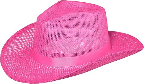 Amscan White Straw Cowboy Hat - 5" x 15" (Pack of 6) - Perfect for Halloween Props, Themed Parties, and Costume Accessories in Kuwait
