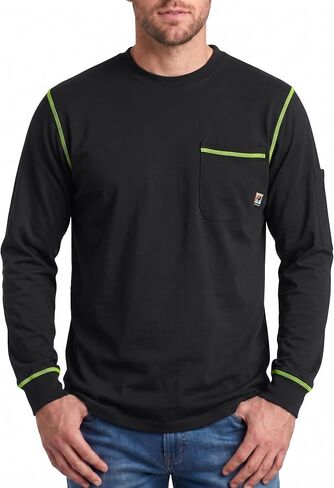 VATRENUS FR Shirts Crewneck 5.5oz Lightweight Flame Resistant 100% Cotton Men's Pre-Washed Fire Retardant Workwear in Saudi Arabia