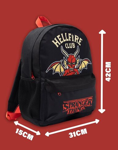 Stranger Things Backpack Kids Teens | Girls Boys Hellfire Club Black Rucksack | Luggage Sports School Bag with Adjustable Straps | Series Merchandise Gifts in Kuwait