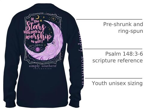Simply Southern Youth Made to Worship Long Sleeve T-Shirt in Kuwait