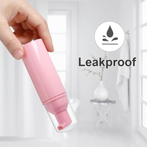 50 pcs 2oz/60ml Foam Pump Bottle Lash Shampoo Bottles Travel Foam Pump Bottle Empty Pink Plastic Refillable Mini Soap Dispenser for Hand Sanitizer Liquid (Pink) in Kuwait