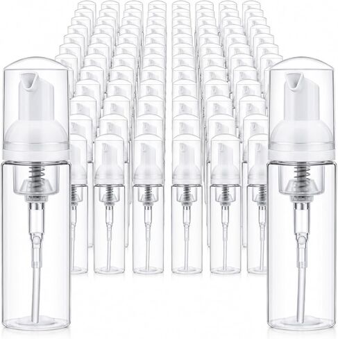 70 Pcs 2 oz Plastic Foam Soap Dispensers Refillable Lash Shampoo Bottles with Pump Mini Eyelash Cleaning Foam Bottle Dispenser for Refillable Travel Cosmetics (Transparent) in Kuwait