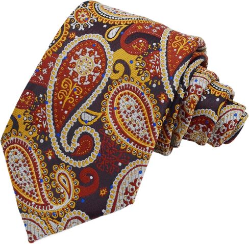 Geotae Zerun New Classic Striped Check Paisley JACQUARD WOVEN Silk Men's Tie Necktie in Kuwait