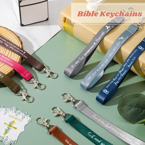 90 Pcs Christian Keychains Bulk Scripture Keychain Inspirational Religious Key Chains Polyester Bible Keyrings Bible Verse Church Gifts for Women Friend Strap Christian Party Favors in Kuwait