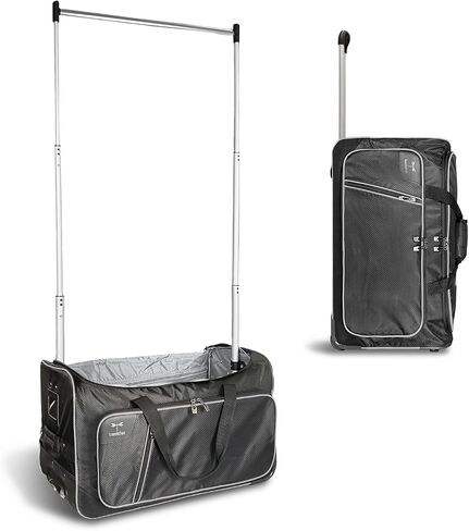 Travolution NEW Dance Bag with Garment Rack, 23 Inch Rolling Duffel With Wheels, Ideal for Competitions & Travel, Easy-assembly Lightweight Aluminum Clothes Rack (Glitter Pink) in Kuwait
