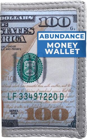 LUCKBOOSTIUM 100 Dollar Bill Trifold Wallet with Card Slot and ID Window - Unique Printed One Hundred Dollar Bill Money - Cool Item Souvenir - Prefect Gift for Teens, Kids, Boys, Girls, Friends in Kuwait