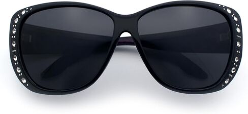 SA106 Polarized 55mm Fit Over OTG Butterfly Rhinestone Diva Sunglasses in Kuwait