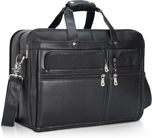Polare Modern Messenger Bag with Retro Feel 17" Men’s Laptop Briefcase with Full Grain Leather and Premium YKK Zippers in Kuwait