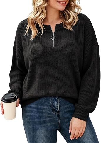 RITERA Plus Size Sweaters for Women Winter Long Sleeve Pullover Sweater Crew Neck Oversized Tops XL-5XL in Kuwait