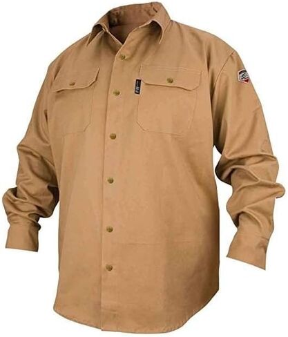 Revco FS7-KHK 7 oz. Khaki FR Cotton Long Sleeve Work Shirt, X-Large in Kuwait