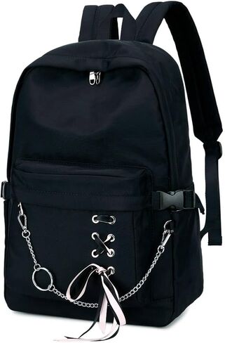 Joymoze Classic Backpack for Women Stylish School Backpack for Teen Girl Black with Chain in Kuwait