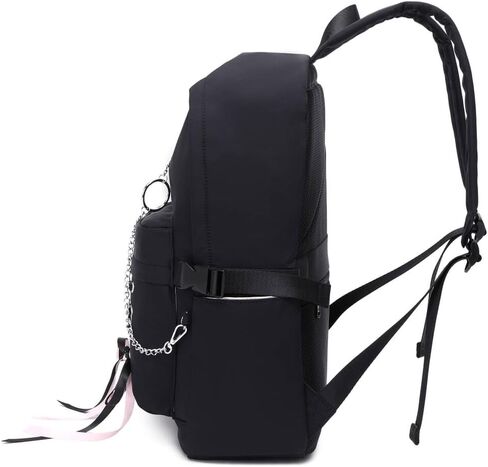 Joymoze Classic Backpack for Women Stylish School Backpack for Teen Girl Black with Chain in Kuwait