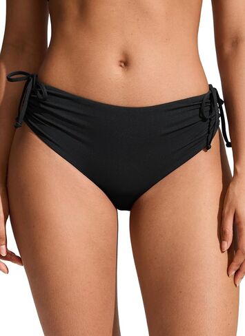 CRZ YOGA Womens Bikini Bottoms Full Coverage Bathing Swimsuit Bottom Adjustable Ruched Side Tie Swim Briefs in Kuwait