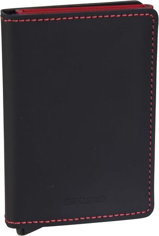 SECRID Slim Wallet Genuine Matte Leather RFID Safe Card Case for max 12 cards (Black & Blue) in Kuwait
