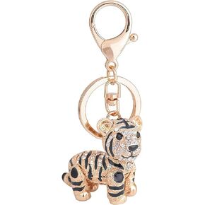 Car Keychain!Full Rhinestone Exquisite Animal Little Tiger Keychain Charm Bag Key Chain Holder Women Handbag Jewelry (tiger B) in Saudi Arabia