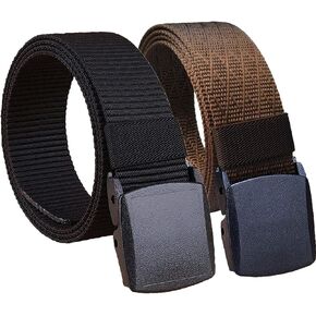 2 Pack Military Nylon Belt, 1.25" Wide No Metal Webbing Tactical Web Belt in Kuwait
