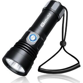 Genwiss Scuba Diving Flashlight Dive Torch 2000 Lumen Waterproof Underwater XM-L2 LED Submarine Lights Holder with Rechargeable Battery,Charger for Under Water Deep Sea Cave at Night in Kuwait