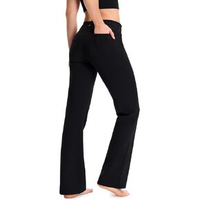 Yogipace,Petite/Regular/Tall,Women's Bootcut Yoga Pants Long Workout Pant with Back Pockets in Kuwait