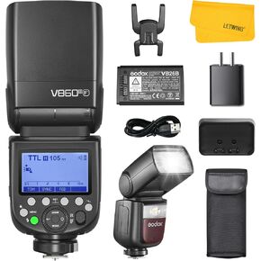 Godox V860II-C V860IIC Camera Flash Speedlite for Canon, 2.4G TTL Flash Speedlight GN60 1/8000s HSS, Rechargable Li-ion Battery, 650 Full Power Flashes, External Flash Compatible for Canon EOS Cameras in Kuwait