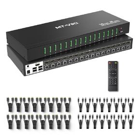 8 منافذ KVM Switch HDMI، MT-VIKI 4K @ 30 هرتز حامل حامل KVM HDMI Switch مع جهاز تحكم عن بعد بالأشعة تحت الحمراء وسلك لسطح المكتب و8 كابلات HDMI KVM in Kuwait
