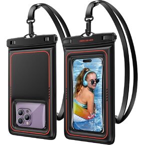 UNBREAKcable Waterproof Phone Pouch 2 Pack - IPX8 Floating Waterproof Phone Case Dry Bag for iPhone 14 Pro 13 13 Pro Max 12 11 XR XS SE 2022/2020, Samsung S23 S22 S21 FE S10+, Up to 7.0 inch- Black in Kuwait