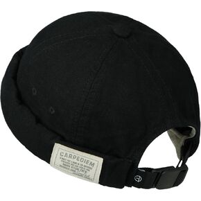 CLAPE Thick Cuff Brimless Caps for Men Washed Cotton Retro Worker Hat Rolled Cuff Harbour No Visor Sailor Fisherman Leon Hat in Kuwait