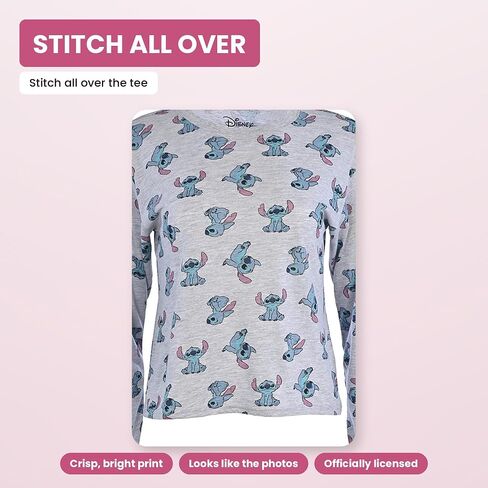 Ladies Lilo and Stitch Shirt - Ladies Classic Lilo and Stitch Tie Dye Skimmer Long Sleeve T-Shirt in Kuwait