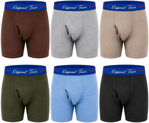 Different Touch 6 Men's USA Big & Tall Signature Long Leg Boxer Briefs Underwear in Kuwait