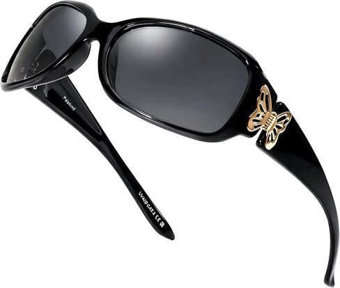 LVIOE Polarized Sunglasses for Women, Fashion Butterfly Decoration Driving Fishing-99.99% UV Protection in Kuwait