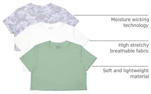 MAX ALLIE Women's Ultra Soft Cropped T Shirt Crew Neck Tees Casual Loose Fit Basic Lightweight in Kuwait