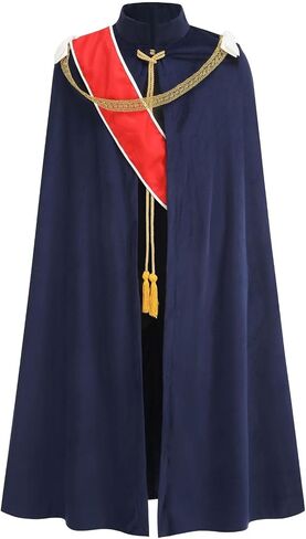 TOONRAIN King Queen Cosplay Costume Stage Performances for Halloween Party Accessory Red Cape with Crown Unisex Adult Kids in Kuwait