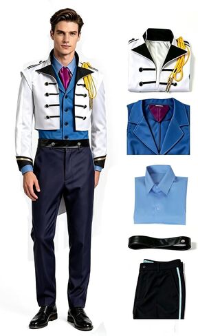 ulesoke Adult Prince Hans Cosplay Costume Hans Jacket Vest Shirt Pant Tuxedo Uniform Outfits Party Halloween Suit Women Men in Kuwait