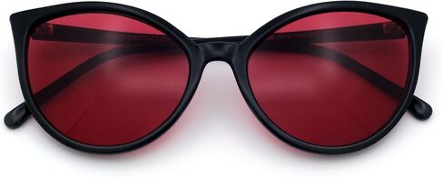 Womens Oversized Cat Eye Goth Pop Color Lens Plastic Sunglasses in Kuwait
