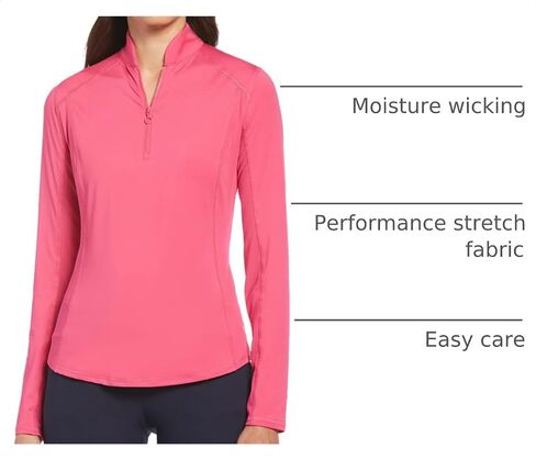 PGA TOUR Women's Sun Protection Long Golf Shirt with Under Sleeve Mesh Panel in Kuwait