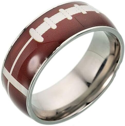 PAMTIER Unisex Stainless Steel Outdoor Sport Spinner Ring Unique NBA Basketball Band in Kuwait