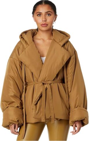 Norma Kamali Women's Hooded Sleeping Bag Car Coat W/Drawstrings in Kuwait