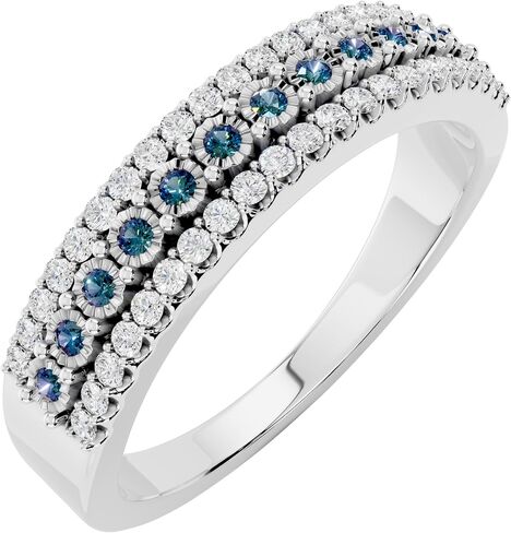 Dazzlingrock Collection 0.32 Carat (ctw) Round Diamond Classic Row Half Eternity Style Elegant Stackable Wedding Band For Women 1/3 CT | 925 Sterling Silver in Kuwait