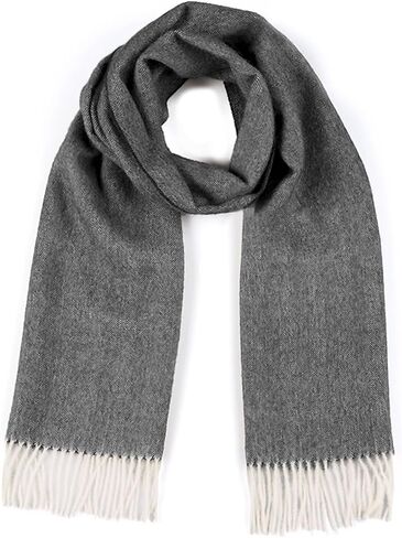 Inca Fashions - Herringbone Alpaca Scarf - 100% Baby Alpaca (Dove Gray Herringbone) in Kuwait