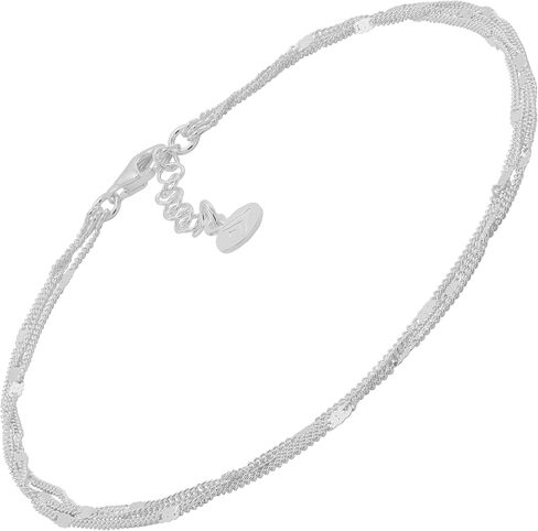 Silpada .925 Sterling Silver Anklet, Ankle Bracelet for Women, Jewelry Gift Idea, Triple Your Luck', 9" + 1" in Kuwait