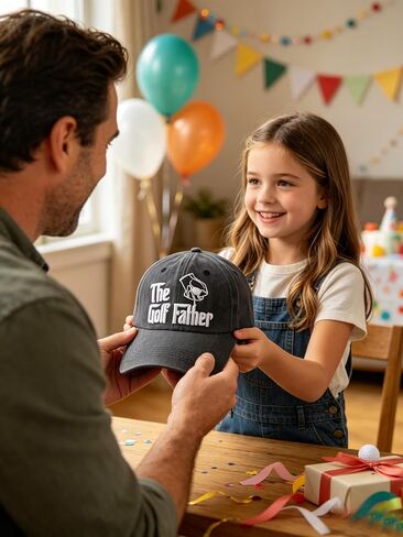 Vxchkerm The Golf Father Baseball Cap for Men, Funny 3D Embroidered Adjustable Cotton Golf Gifts Dad Hat in Kuwait