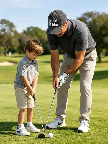 Vxchkerm The Golf Father Baseball Cap for Men, Funny 3D Embroidered Adjustable Cotton Golf Gifts Dad Hat in Kuwait