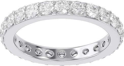SAVEARTH DIAMONDS 1 Carat Round Cut Lab Created Moissanite Diamond Full Eternity Stackable Wedding Band Ring For Women In 14K Gold Over Sterling Silver (G-H Color, VVS1 Clarity, 1 Cttw) in Kuwait