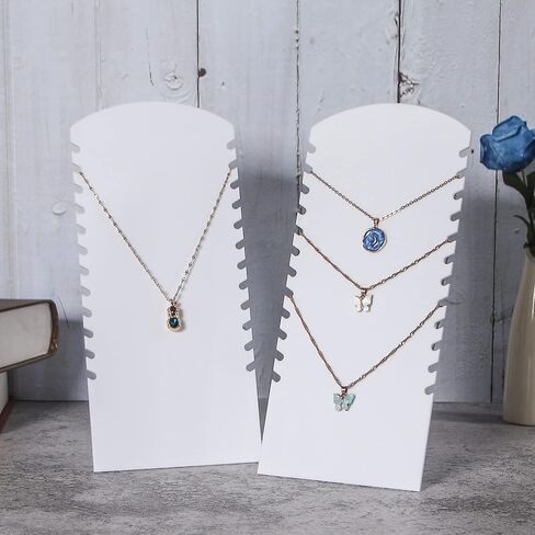 Justsoso 2PCS حامل قلادة أكريليك للبيع، حامل عرض المجوهرات للعرض، تخزين منظم القلادة البوتيك (عرض 4.72 بوصة، أسود) in Kuwait