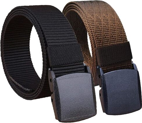 2 Pack Military Nylon Belt, 1.25" Wide No Metal Webbing Tactical Web Belt in Kuwait
