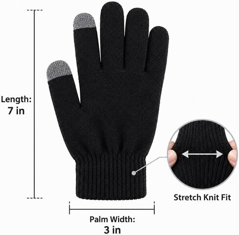 PitLite Knit Gloves Winter Magic Stretch Gloves Unisex Warm Full Fingers Gloves in Kuwait