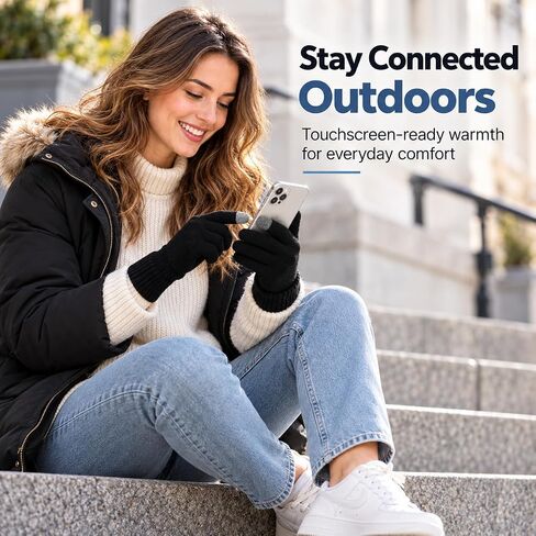 PitLite Knit Gloves Winter Magic Stretch Gloves Unisex Warm Full Fingers Gloves in Kuwait
