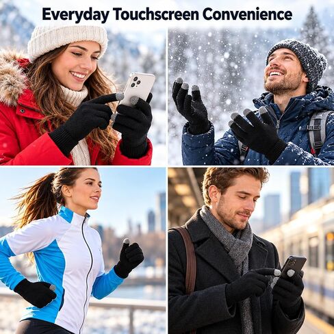 PitLite Knit Gloves Winter Magic Stretch Gloves Unisex Warm Full Fingers Gloves in Kuwait