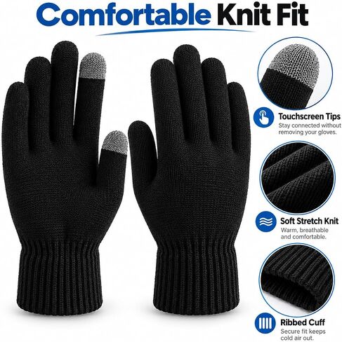 PitLite Knit Gloves Winter Magic Stretch Gloves Unisex Warm Full Fingers Gloves in Kuwait